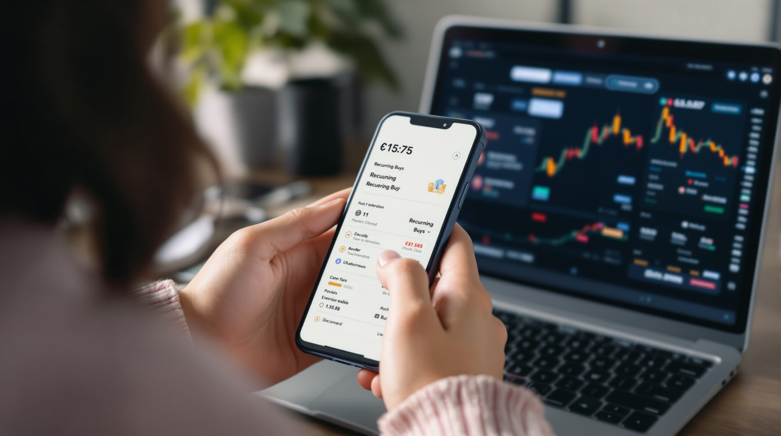 Crypto wallet app and hardware wallet setup for self-custody after recurring buys