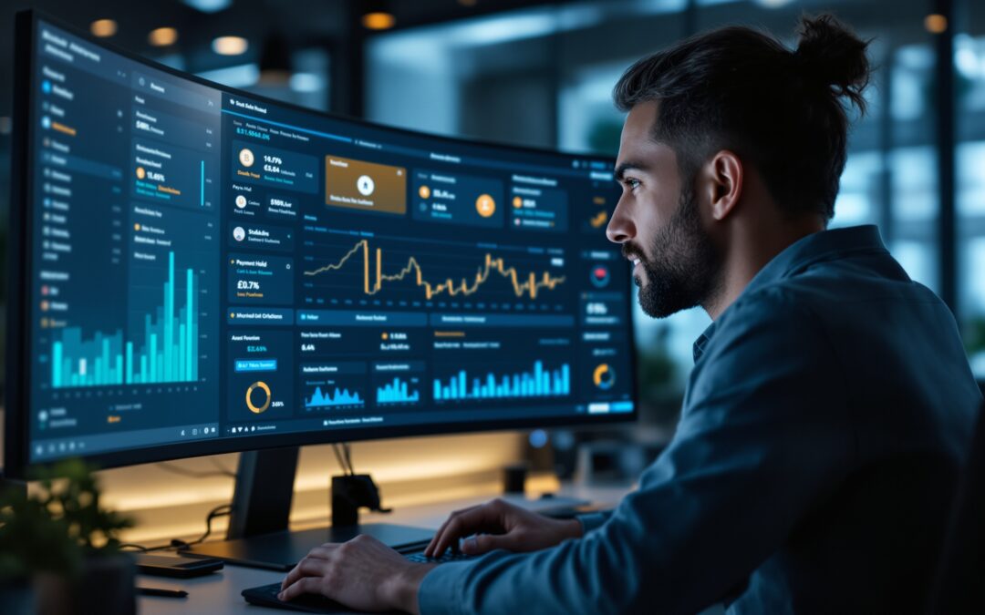Merchant reviewing a crypto payment dashboard that shows a frozen or delayed payout balance