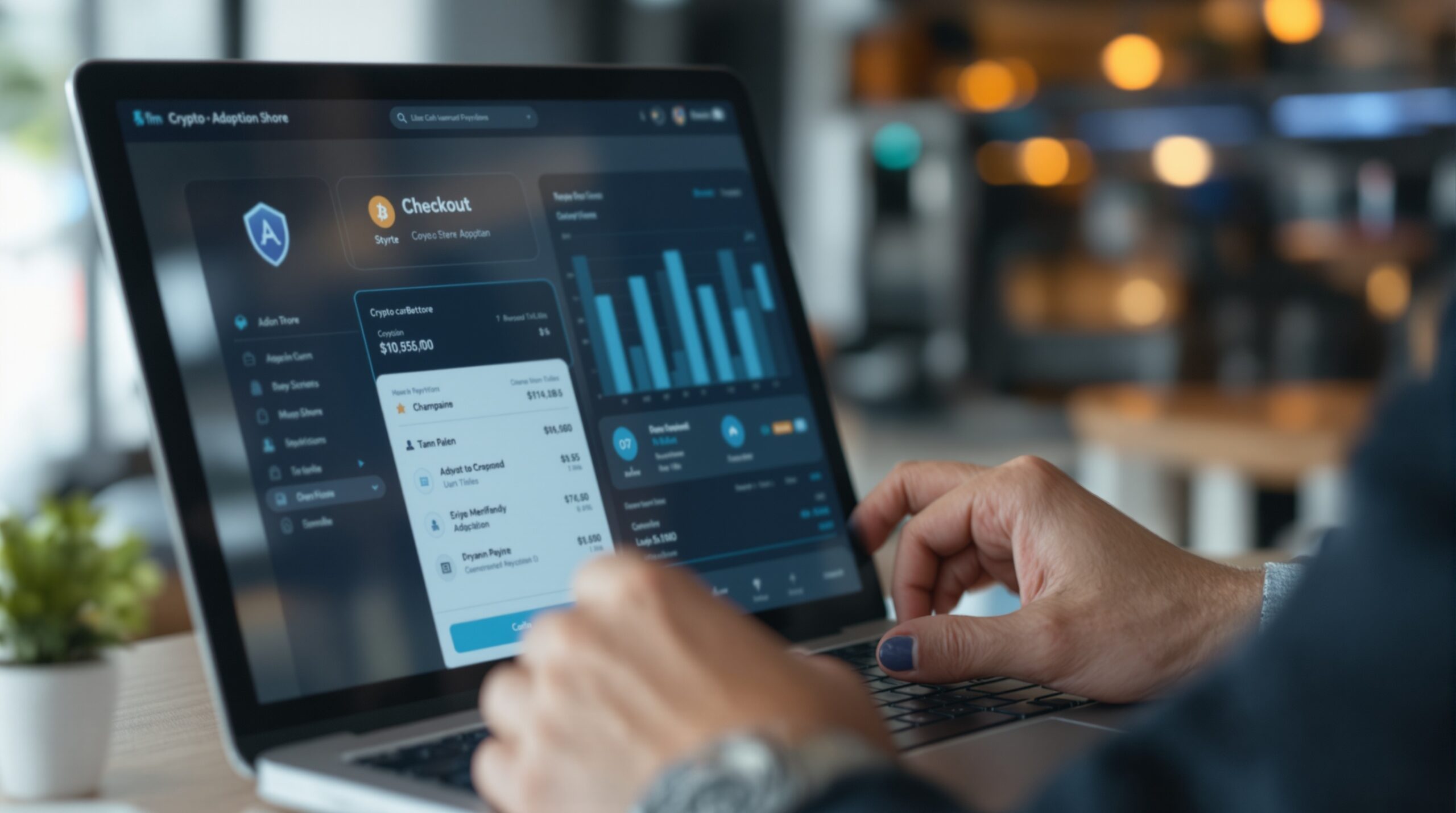 An online store checkout page with cryptocurrency payment support for digital commerce