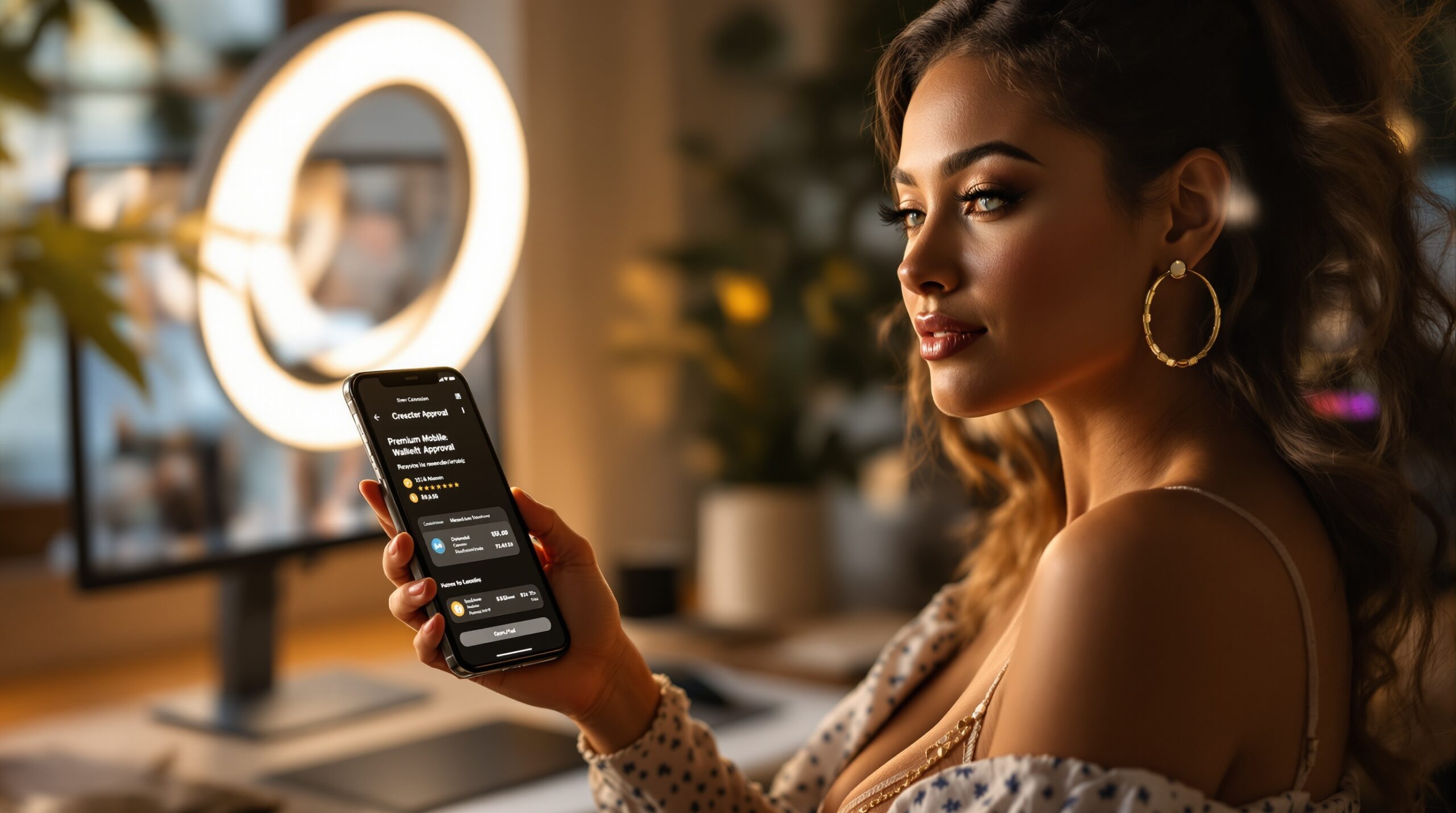 Mobile crypto wallet screen representing subscription approval for creator content access