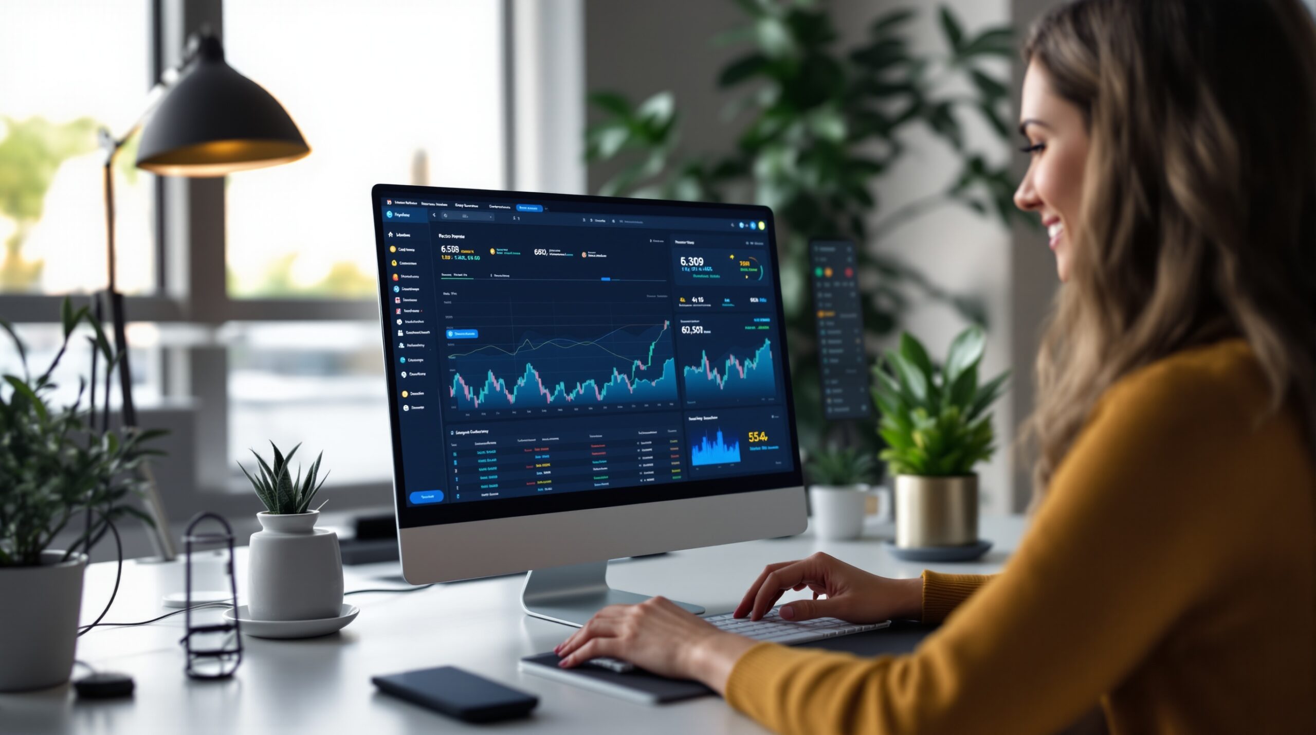 A crypto dashboard on a laptop showing recurring buy settings for automated dollar-cost averaging