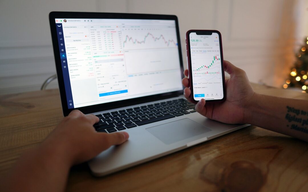 Wallet app on smartphone beside laptop showing modern crypto billing flow for AI API onboarding