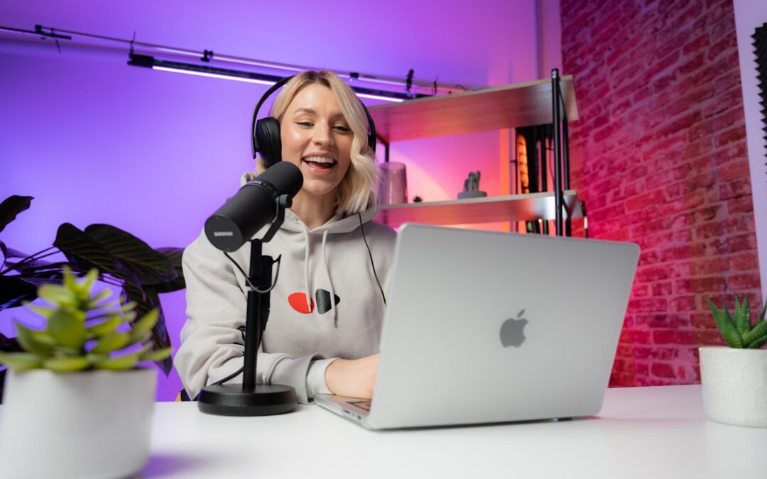 Creator in a modern studio setting representing crypto subscriptions for fan platform monetization
