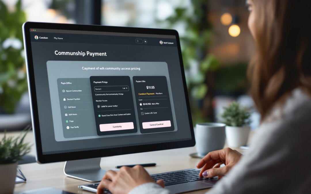 Online payment screen for community platform pricing