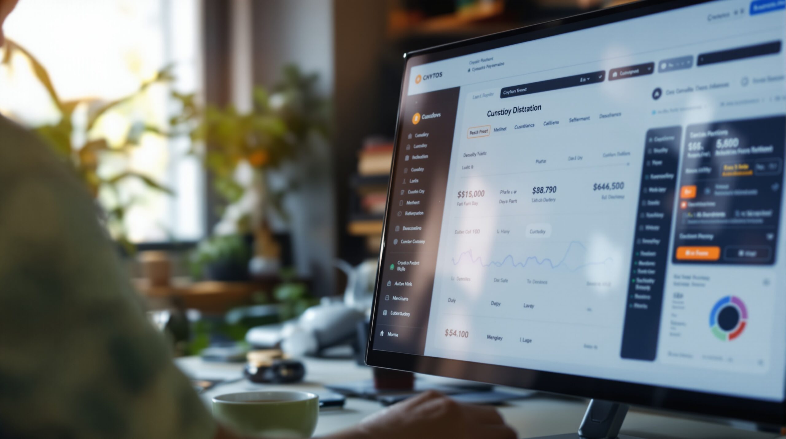 Crypto payment dashboard comparison showing custody and settlement differences