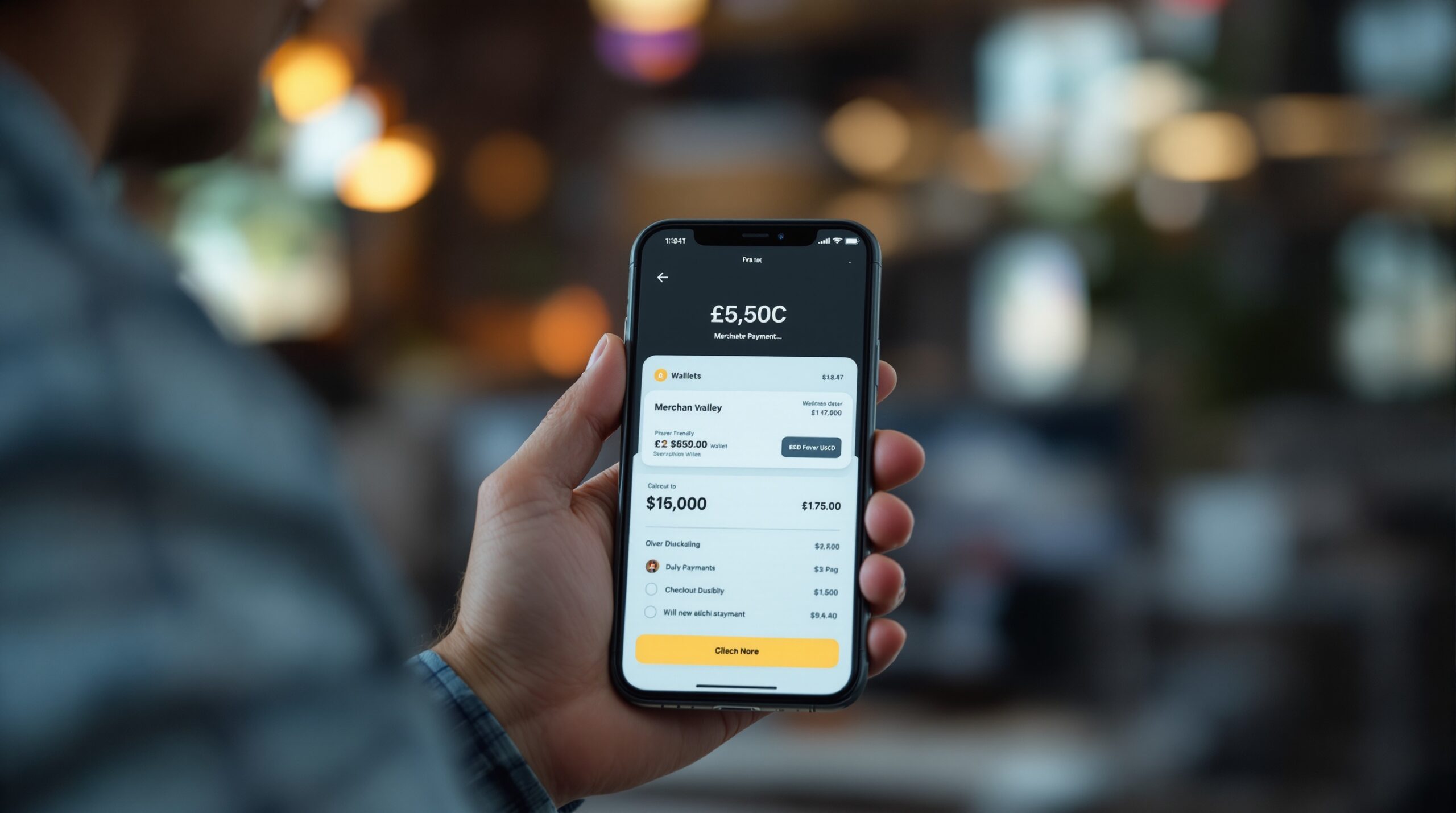 Mobile wallet app interface used for USDC payments on Arbitrum