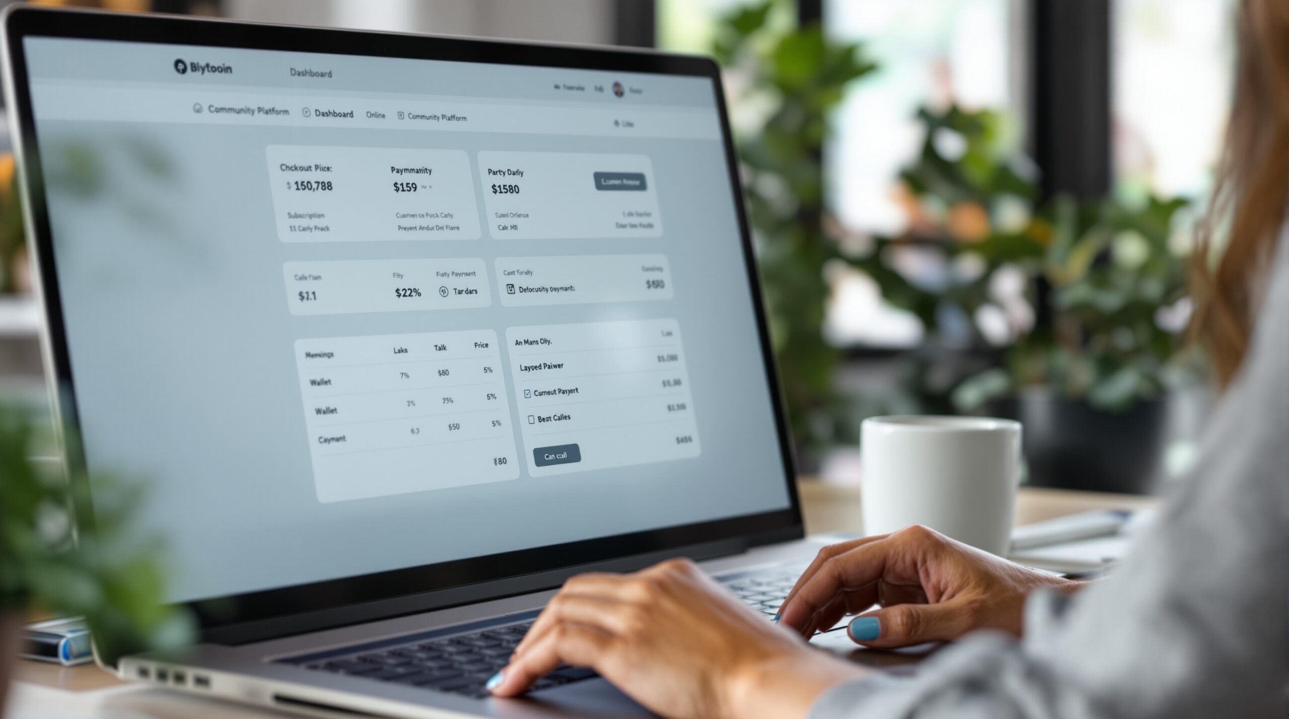 Community platform interface with member and content management tools