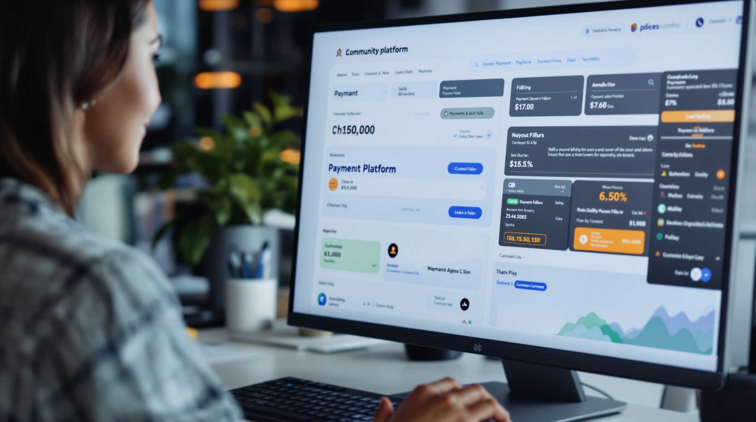 Online payment screen for community platform pricing