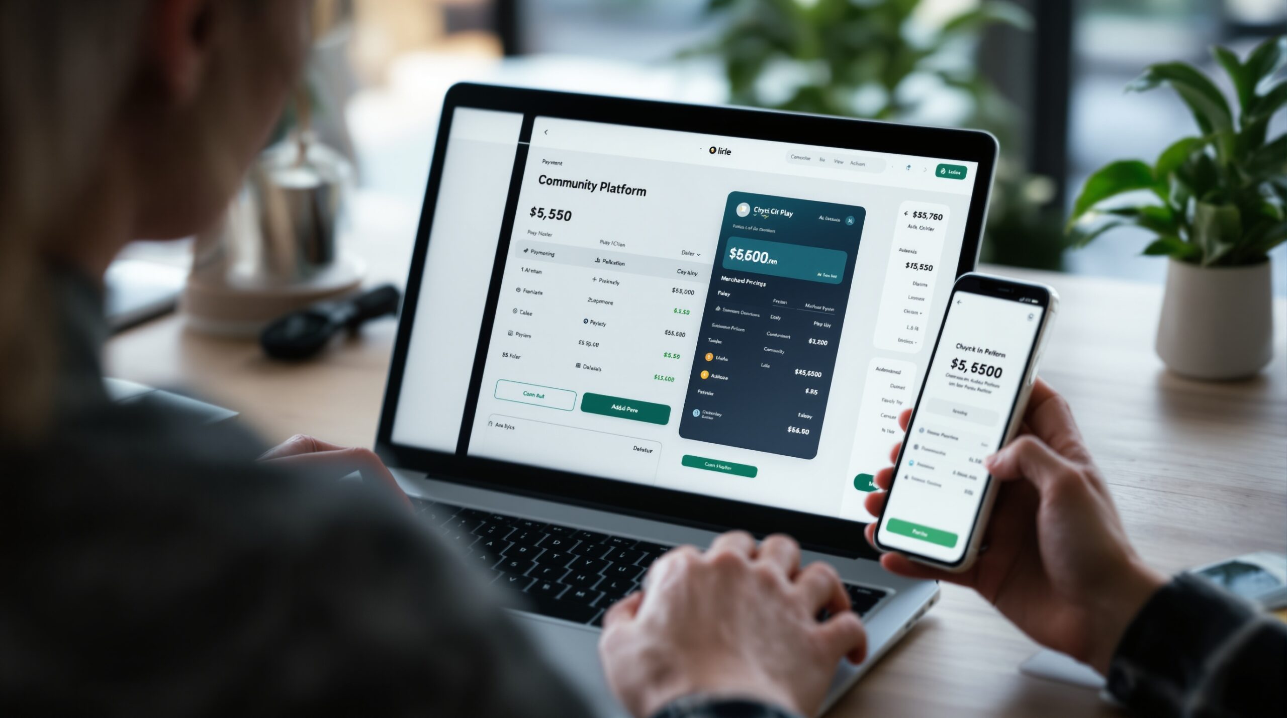 Online payment screen for community platform pricing