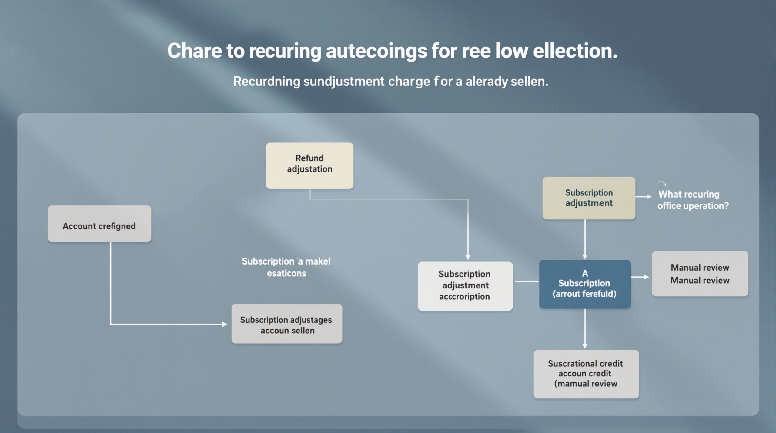 Subscription adjustment case branching into refund, account credit, proration, and manual review