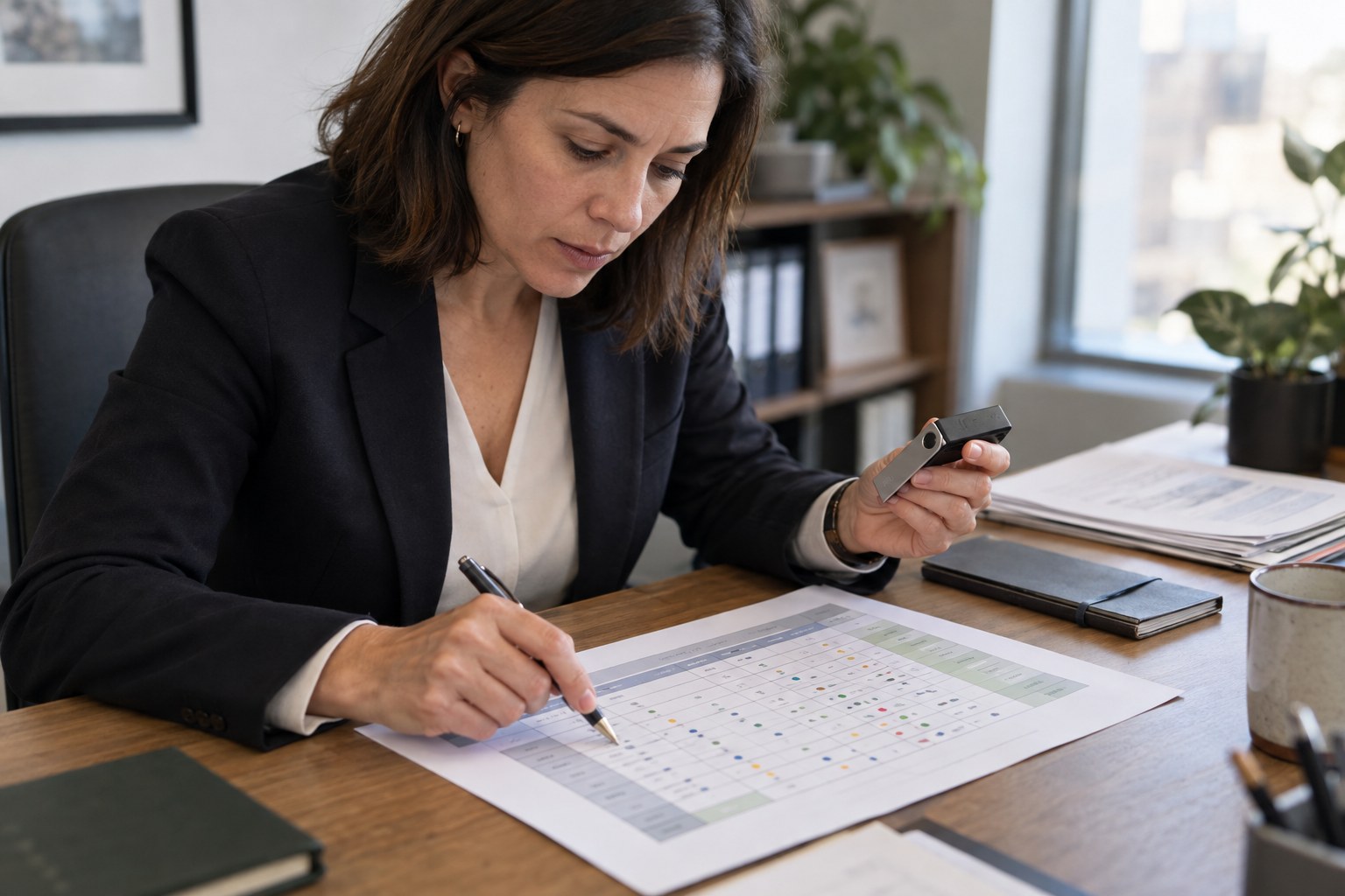 Finance lead reviewing a wallet approval matrix