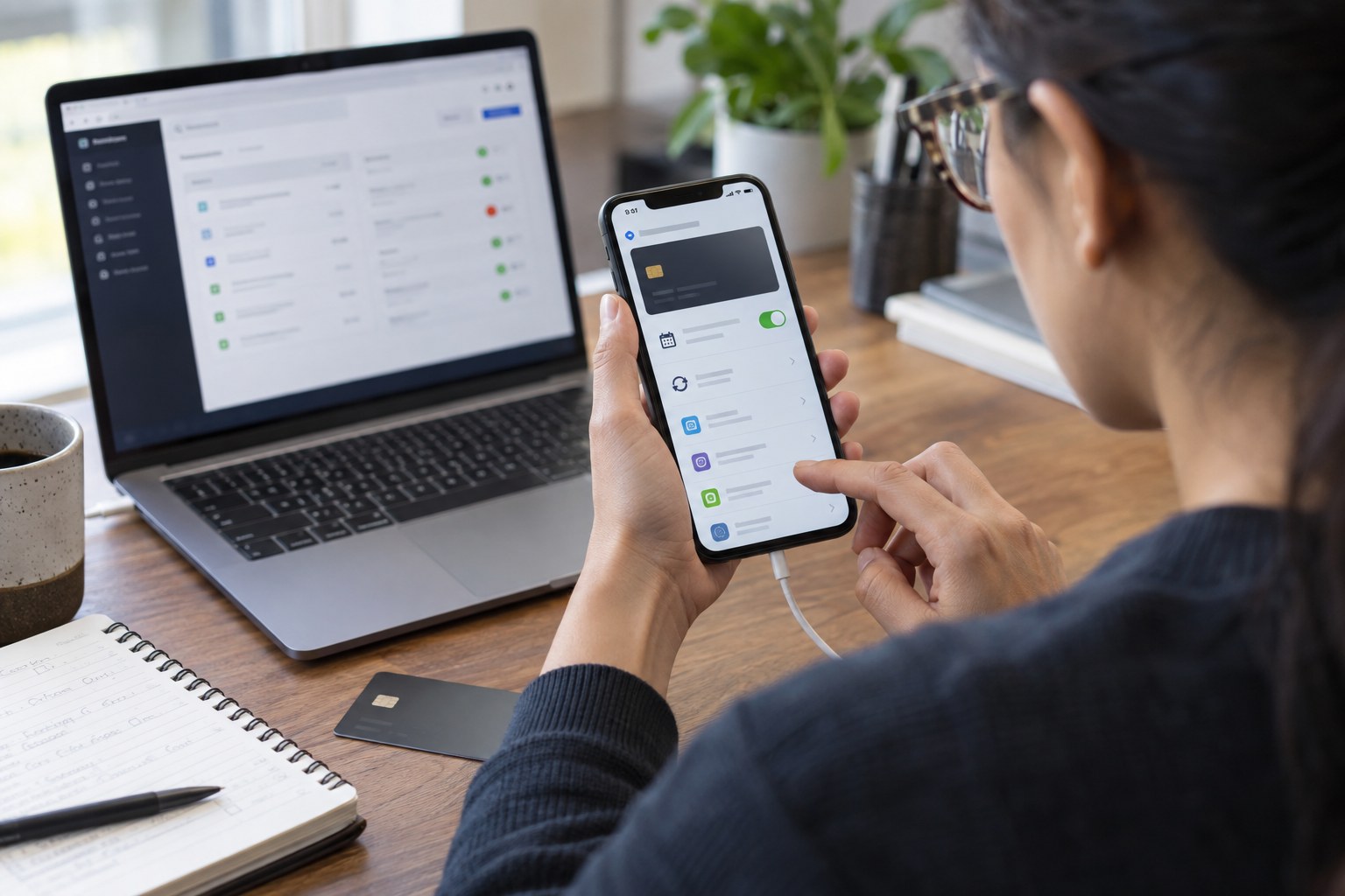 Online payment and subscription management screen