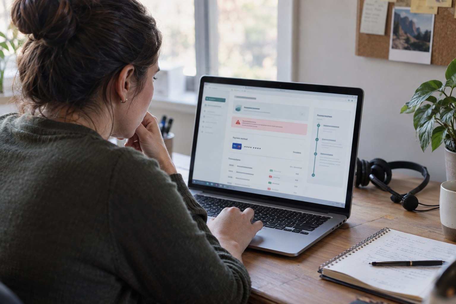 Online payment and subscription management screen
