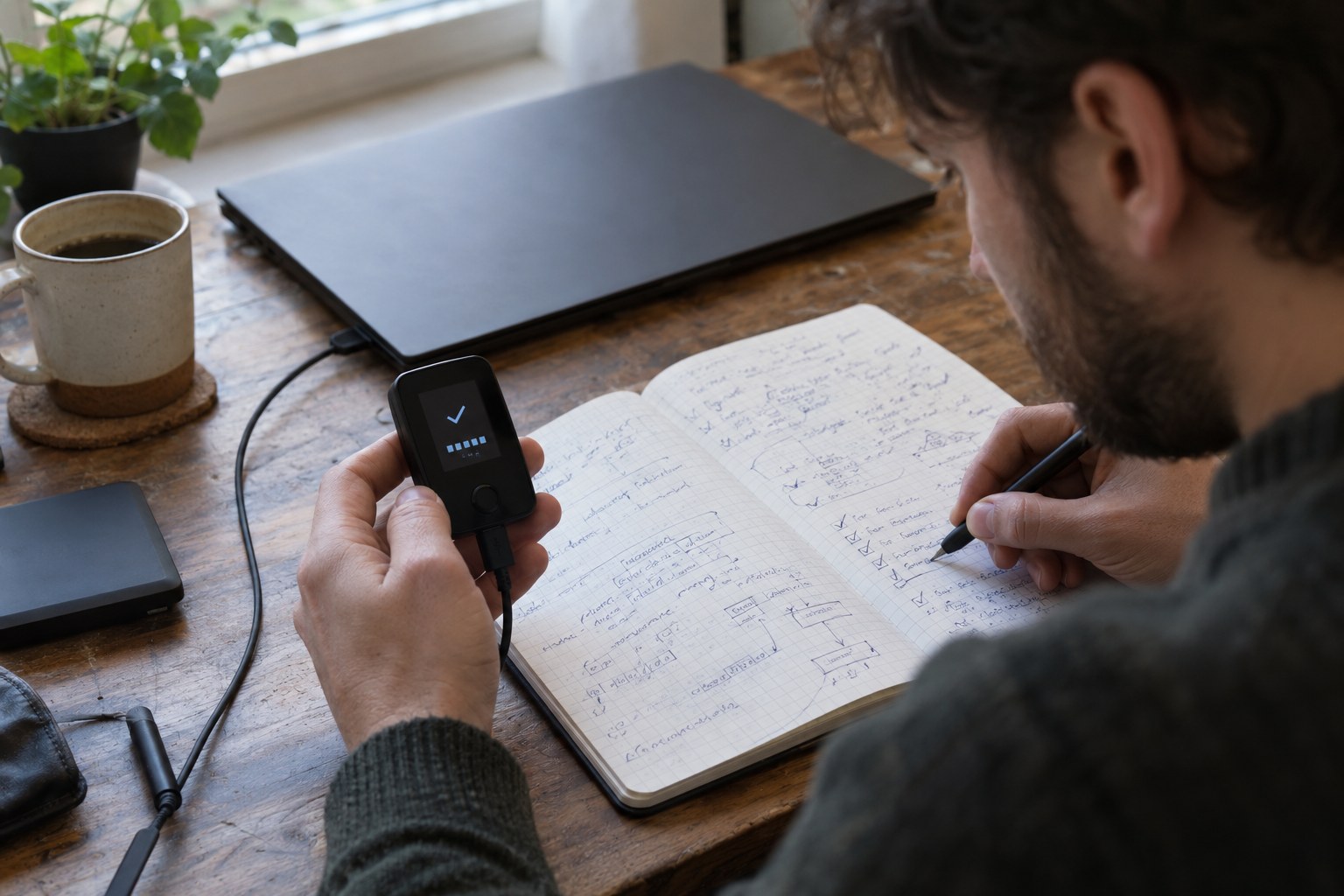 Developer comparing a wallet approval with contract test notes
