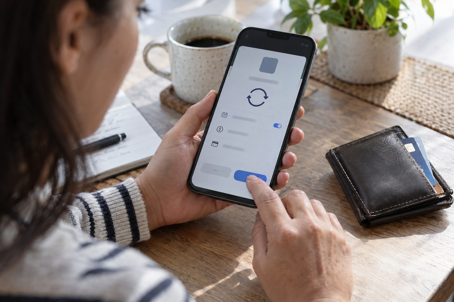 Online payment and subscription management screen
